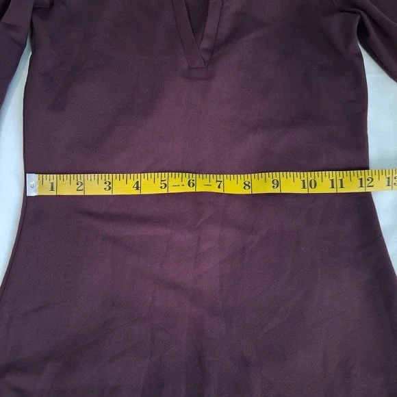 Babaton Contour Polo Long Sleeve Dress Women's Size Small  Maroon Preppy Career - Picture 6 of 15
